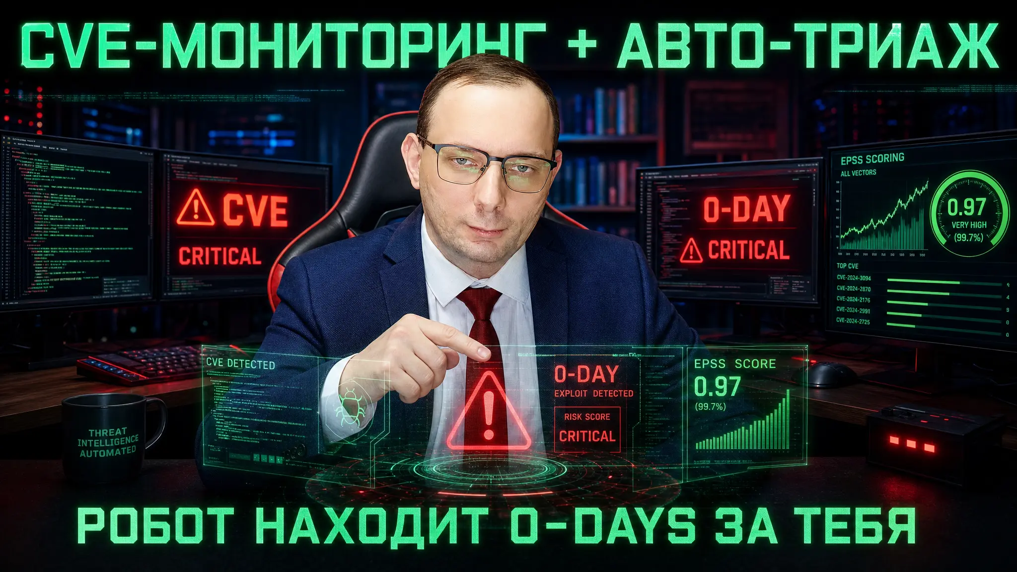 CVE-мониторинг + авто-триаж: робот находит 0-days за тебя