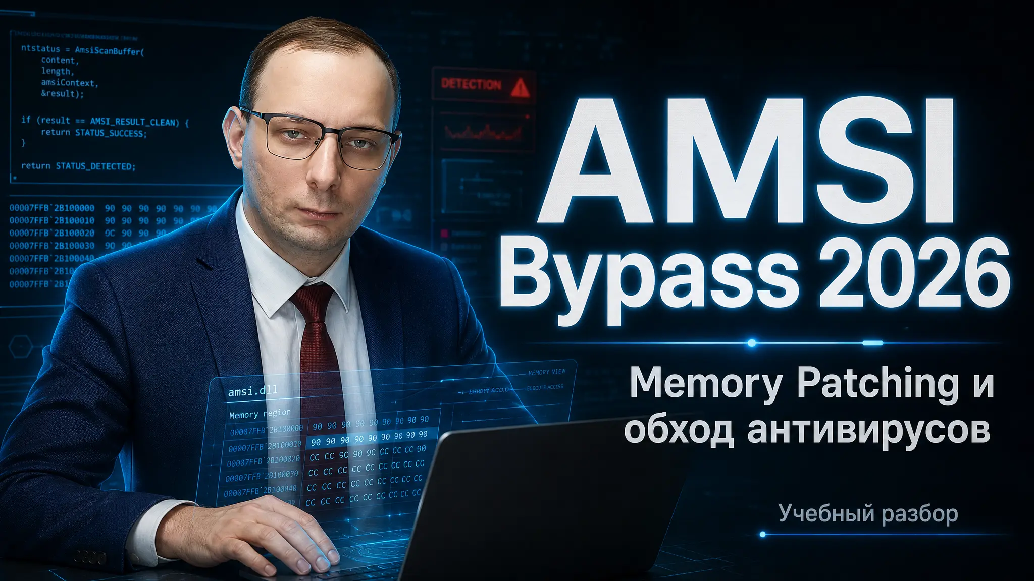 AMSI Bypass 2026: обход антивирусов через memory patching